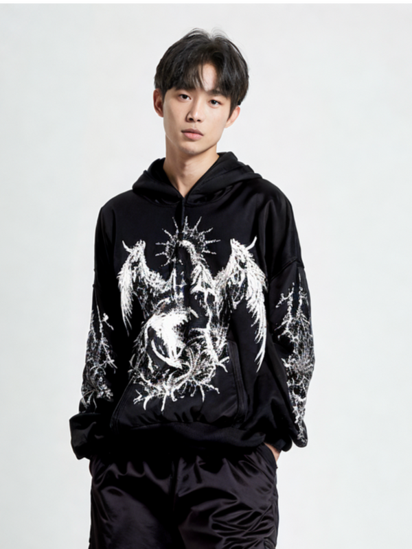 Erebos Black Hoodie