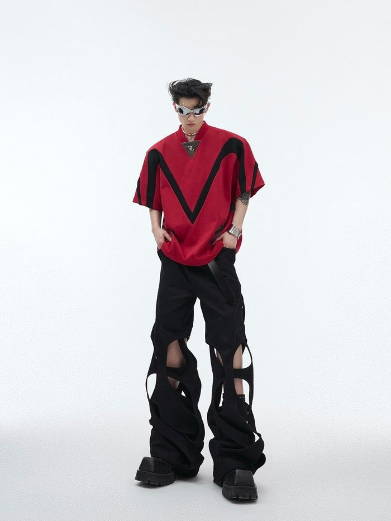 V-Neck Contrast T-Shirt